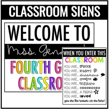 Preview of Classroom Bright Decor - Welcome Signs/Decor - Back to School