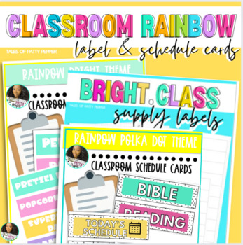 Preview of Classroom Bright Labels & Schedule Bundle