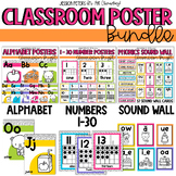 Classroom Bright Poster BUNDLE | Alphabet, Numbers 1-30, S