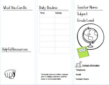 Preview of BACK TO SCHOOL Classroom Brochure Template-SOCIAL STUDIES-Editable