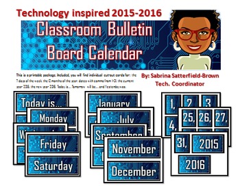 Preview of Technology: Classroom Bulletin Board Calendar