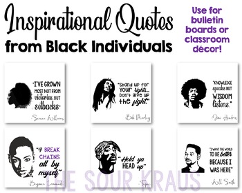 Classroom Bulletin Board Decor: Inspirational Quotes from Black Individuals