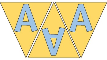 Preview of Classroom Bunting/Banner All Alphabet Included Yellow and Blue