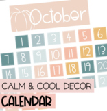 Classroom Calendar | Calm and Cool Pastel Classroom Decor