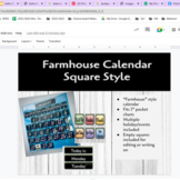 Classroom Calendar  - Farmhouse style square pieces