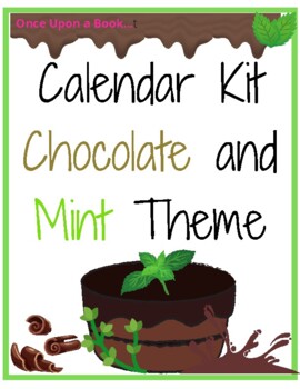 Preview of Classroom Calendar Kit - Chocolate and Mint Theme