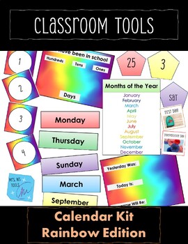 Preview of Classroom Calendar Kit - Rainbow