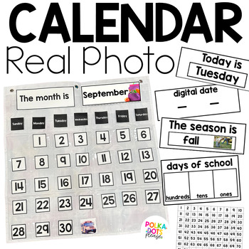 Preview of Classroom Calendar Math Activities with Real Pictures