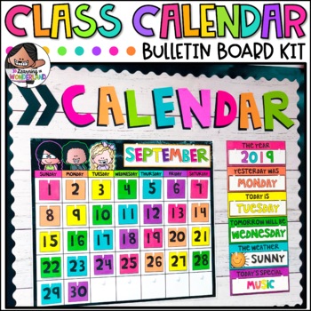 Preview of Classroom Calendar Set | Back to School Bulletin Board | Classroom Decor