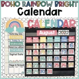 Classroom Calendar Set | Boho Rainbow Bright Classroom Calendar