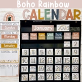 Classroom Calendar Set Boho Rainbow Classroom Calendar