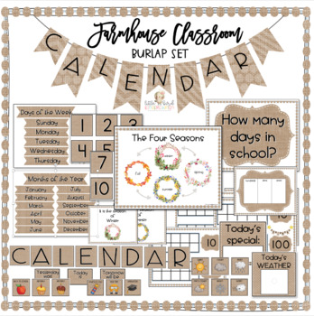 Preview of Classroom Calendar Set / Calendar Kit / Farmhouse Decor Bulletin Board