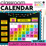Classroom Calendar Set | Editable Printable Classroom Calendar | Basic or Bright