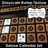 Classroom Calendar Set - Ink-friendly Burlap Texture