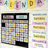 Classroom Calendar Set  {Calming Watercolor Classroom}