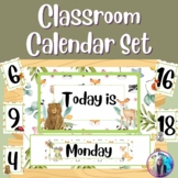 Classroom Calendar Set Woodland Watercolor  Animal Theme