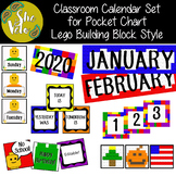 Classroom Calendar Set for Pocket Chart - LEGO Style - EDITABLE!