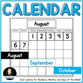 Classroom Calendar Set in Black and White or Bright Colors
