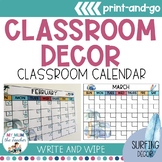 Classroom Calendar | Surfing Classroom Decor
