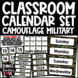 Classroom Calendar Templates Set, Dates/Days/Months/Years-CAMOUFLAGE MILITARY 01