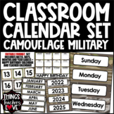 Classroom Calendar Templates Set, Dates/Days/Months/Years-CAMOUFLAGE MILITARY 03