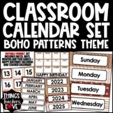 Classroom Calendar Templates Set with Dates/Days/Months/Years - BOHO PATTERNS 04