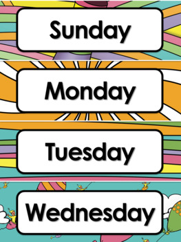 Classroom Calendar Templates Set with Dates/Days/Months/Years ...