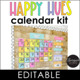 Classroom Calendar Display Editable - Rainbow Bright and Colorful
