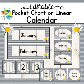 Linear Calendar Pocket Chart
