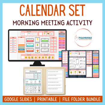 Preview of Classroom Calendar set Bundle Digital and printable Morning meeting Activity
