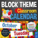 Classroom Calendar with Holidays, Subjects, Months, Days i