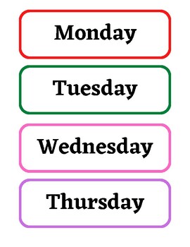 Classroom Calender Cards Weekly and Monthly with cartoon pictures by ...