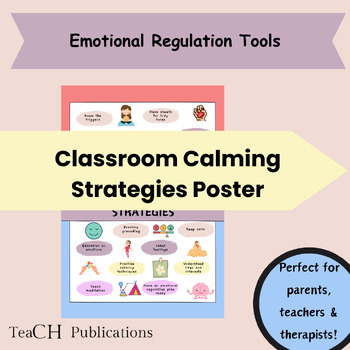 Preview of Classroom Calming Strategies Poster for Emotional Support Anxiety, ADHD, Autism