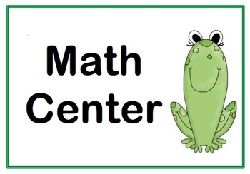 Preview of Classroom Center Signs - 19 Signs - Frog or Toad Theme