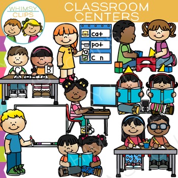 Preview of School Kids Classroom Centers Clip Art Set One