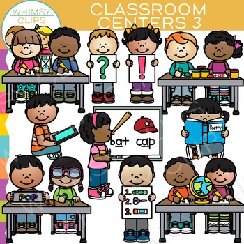 Preview of School Kids Classroom Centers Clip Art - Set Three