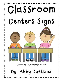 Classroom Centers Signs by abby buettner | TPT