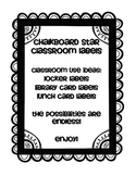 Classroom Chalkboard Numbered Star Labels (Hollywood Theme)