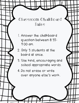 Preview of Classroom Chalkboard Rules