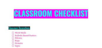 Classroom Checklist by Michaela Mondragon | TPT