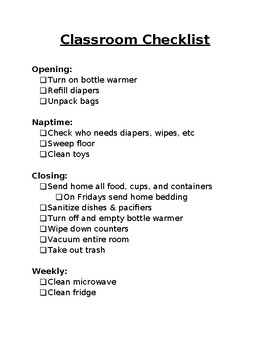 Classroom Checklist by Bookworms and Beyond | TPT