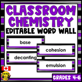 Classroom Chemistry Vocabulary | Editable Word Wall