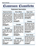 Classroom Classifieds: Customizable Classroom Jobs to fit 