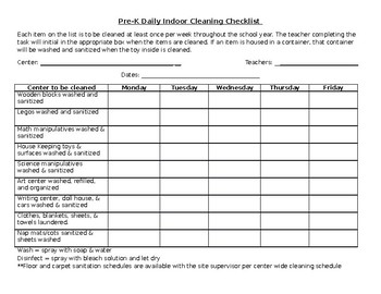 Classroom Cleaning Checklist by Jessica Findley | TpT