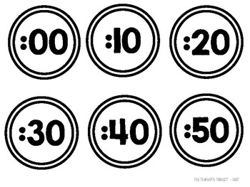 Classroom Clock Labels by The Teacher's Tookit | TpT
