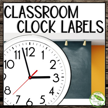Preview of Classroom Clock Labels - Boho Bee Theme