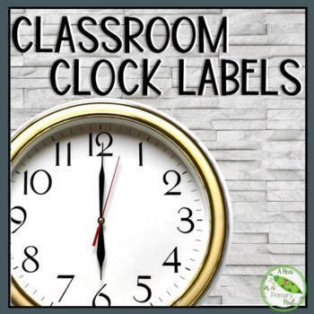 Preview of Classroom Clock Labels - Neutral Boho Rainbows