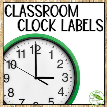 Preview of Classroom Clock Labels - Woodland Watercolor Decor Theme