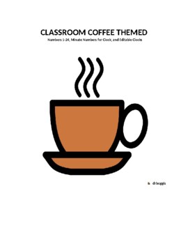 Preview of Classroom Coffee Themed Numbers-Editable