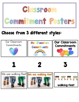 Preview of Classroom-Commitment Posters (Conscious Discipline Inspired)